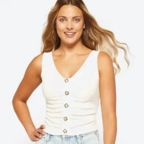 Lush off white tank. Size L NWOT - Picture 3 of 9